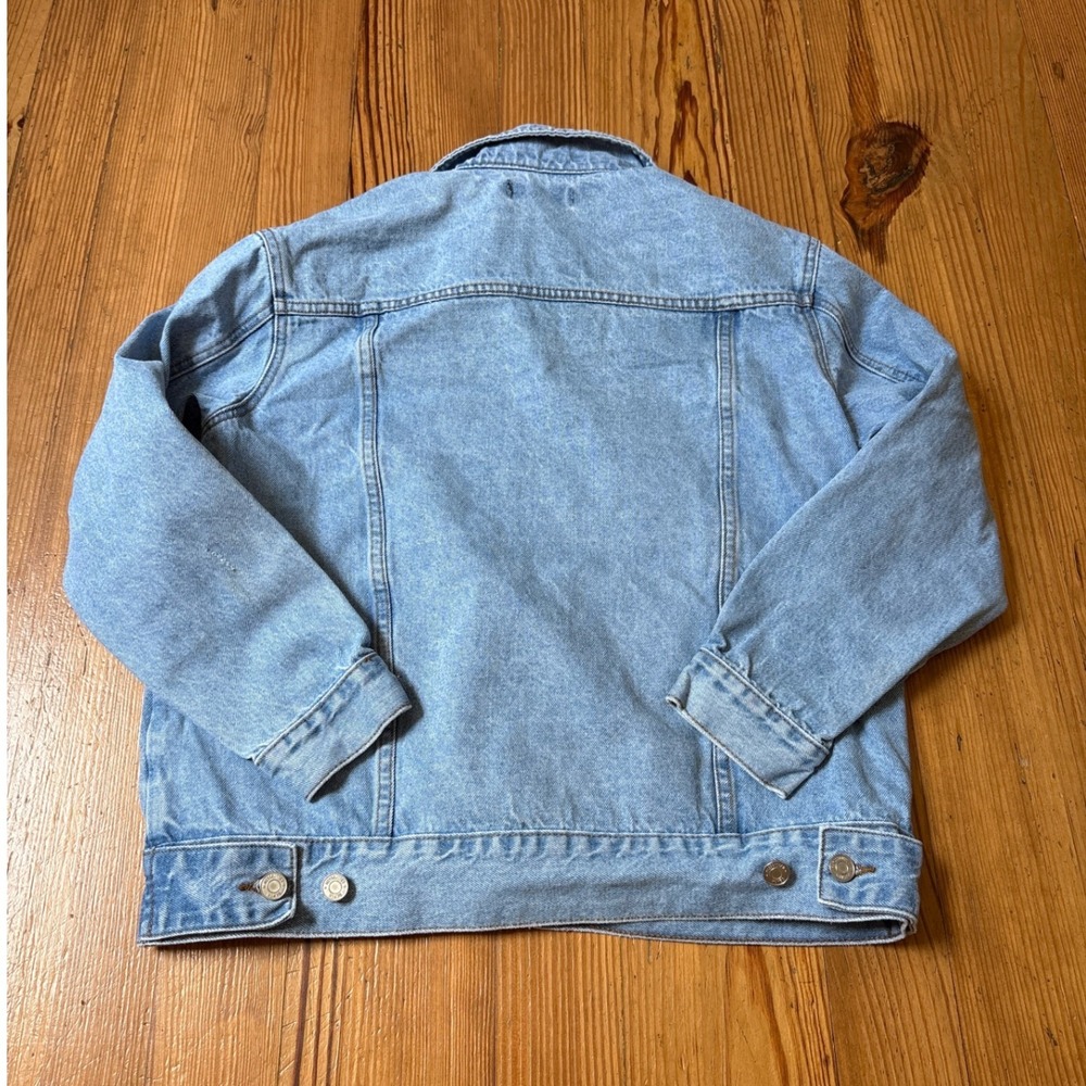 Missguided Denim Jacket Women Blue Casual Button Up Trucker Boho SIZE 4 - Picture 6 of 6